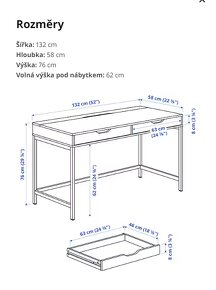 Kancelářský stůl bílý - 132x58 cm - 5