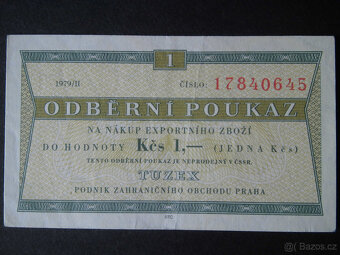 Tuzexové poukázky " 0,50Kčs a 1Kčs " - 5