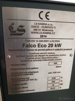 Teplovzdušná turbo kamna na pevná paliva Falco Eco 20kW - 5
