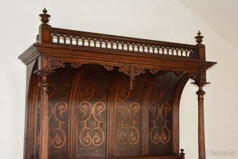Starožitná řezbovaná komoda s nástavbou - 225 cm - 5