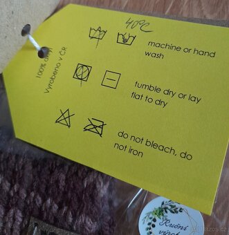 Pletená čelenka hnědá akryl, vel. 52-56 - 5