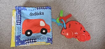 látková kniha, leporelo + auto s klíči - 5