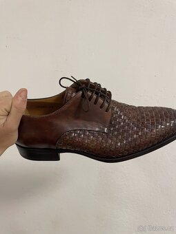 Tmavě hnědé kožené polobotky Blažek - 5