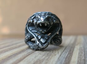 Prsten - gothic - had - kobra -  "Moody Mason vel.62" - 5