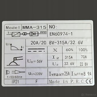 Malá lehká invertorová MMA TIG svářečka 20 - 315A - 5