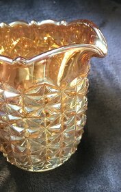 starožitné 2 x džbánek mléčenka karnevalové sklo výška 10cm - 5