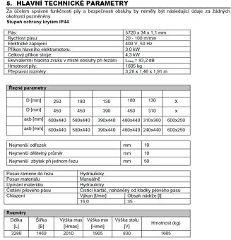 PEGAS 440x600 SHI-LR HORIZONTAL - ČESKÁ PÁSOVÁ PILA NA KOV - 5