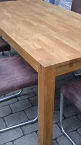 Masivní dubový jídelní stůl+ 6 židlí - 5