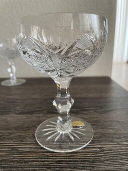Křišťálové broušené šampusky, sklenice na sekt 1970 - 5