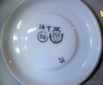 Porcelánový signovaný čajový servis - 5