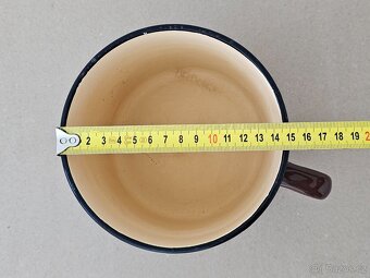 Starý smaltovaný hnědý hrnec SFINX - 5