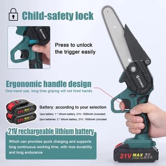 aku řetězová pilka 6", 21V - 5