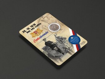 KARTIČKA S MINCÍ 1 KORUNA ČESKOSLOVENSKÁ 1937 - 5