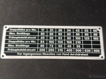 Štítky pro stroje Deckel - 5