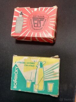 Retro hliníková sifonová láhev + sifonové bombičky - 5
