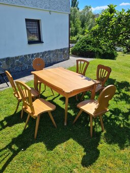 Regál, židle, stůl vše kvalitní dřevo - 5