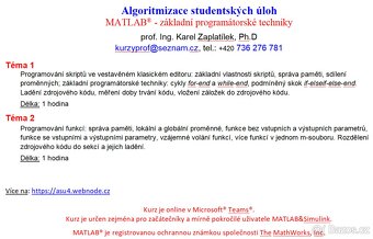 víkendové online kurzy: Algoritmizace studentských úloh - 5