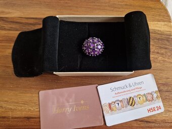 Krásný nový stříbrný prstýnek s fialovými amethysty - 5
