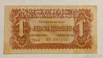 Bankovky 5 koruna, 3 koruna 1961 a 1 koruna 1944 - 5