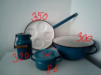 Staré, modré, smaltované nádobí - 5