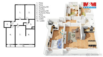 Prodej, byt 4+kk/2L, 104 m2, Praha 10-Malešice - 5