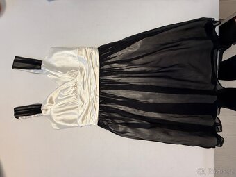 Plesové šaty, bílo-černé, velikost 38-40 - 5