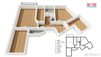 Prodej bytu 4+1, 98 m², Slavičín, ul. Mladotické nábřeží - 5