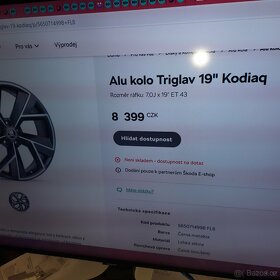 Triglav černé Alu originál Škoda Kodiaq R19 ET43 VW Tiguan - 5