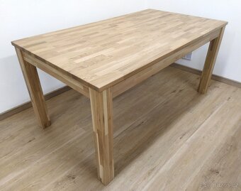 Nový rozkládací stůl bělený dub masiv 90x180+70 cm - 5
