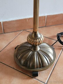 podlahová mosazná lampa nepoškozené pěkné stínidlo - 5
