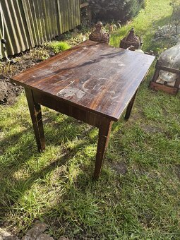 Starožitný masivní stůl se šuplíkem - 5