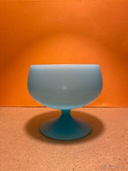 Modrobílá Opalová Skleněná Miska A Talíř - 5