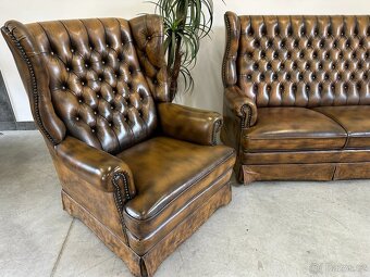 ♣Chesterfield 3+1+1 The Queen Anne ® Top "ušák" ♣ - 5