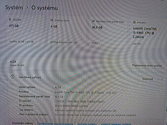 PC ACER Intel Core i5-4460, RAM 16GB, GPU Nvidia 4GB - 5