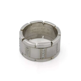 Cartier Tank Française – prsten z 18kt bílého zlata s diaman - 5
