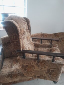 Rozkládací gauč+2 křesla -pěkný - 5