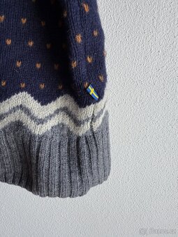 Vlněný svetr Fjallraven Ovik Knit Sweater M Dark Navy - 5