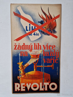 Stará reklamní cedule přislušenství na vařič Revolto ca1930 - 5