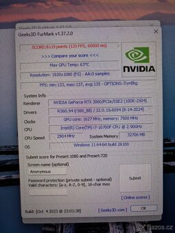 Herní PC i7 10700F, RTX 3060 12G, 32GB RAM - 5