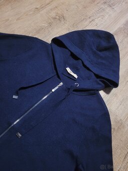 Tmavě modrá mikina/svetr na zip s kapucí Adagio - 5