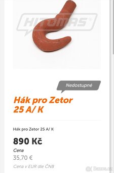 Hák pro Zetor 25 - 5