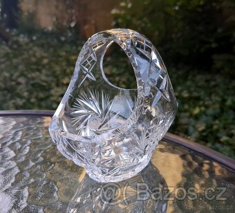 Skleněný křišťálový KOŠÍK - broušený - 5