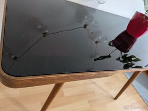 Retro stolek s opaxitovou deskou Brusel - 5