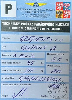Paraglide Komplet vybavení (kat. A) - 5