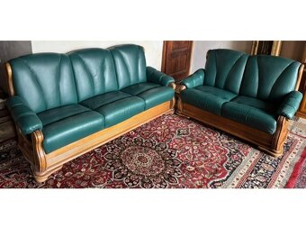 Dubová rustikální kožená souprava 3+2+1,3332 - 5