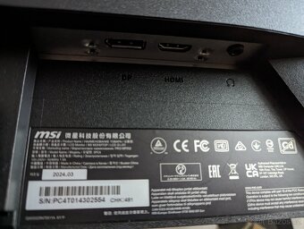 Monitor MSI Pro MP252 24,5" 1ms 100 Hz Záruka - 5
