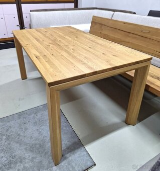Nový rozkládací stůl dub masiv 90x160+100 cm - 5