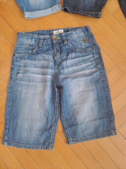 3x Značkové Džínové 3/4 kraťasy vel. 164 - 5