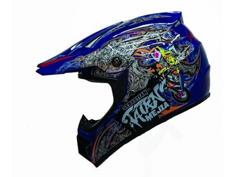 Dětská motocross helma Mejia - Modrá - 5