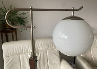 Starožitná podlahová lampa art deco ořechová kořenice - 5